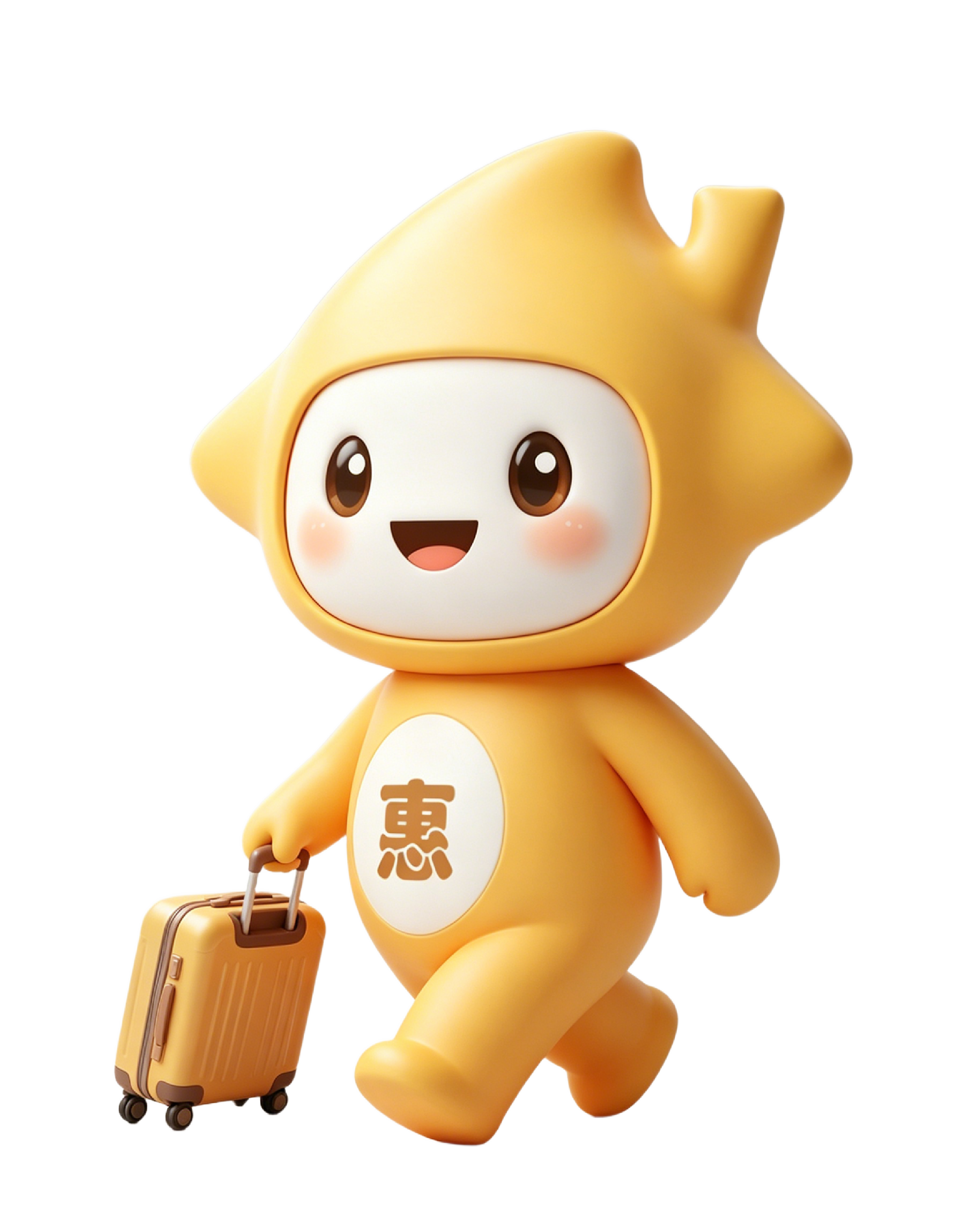 提着行李箱出行的惠宝